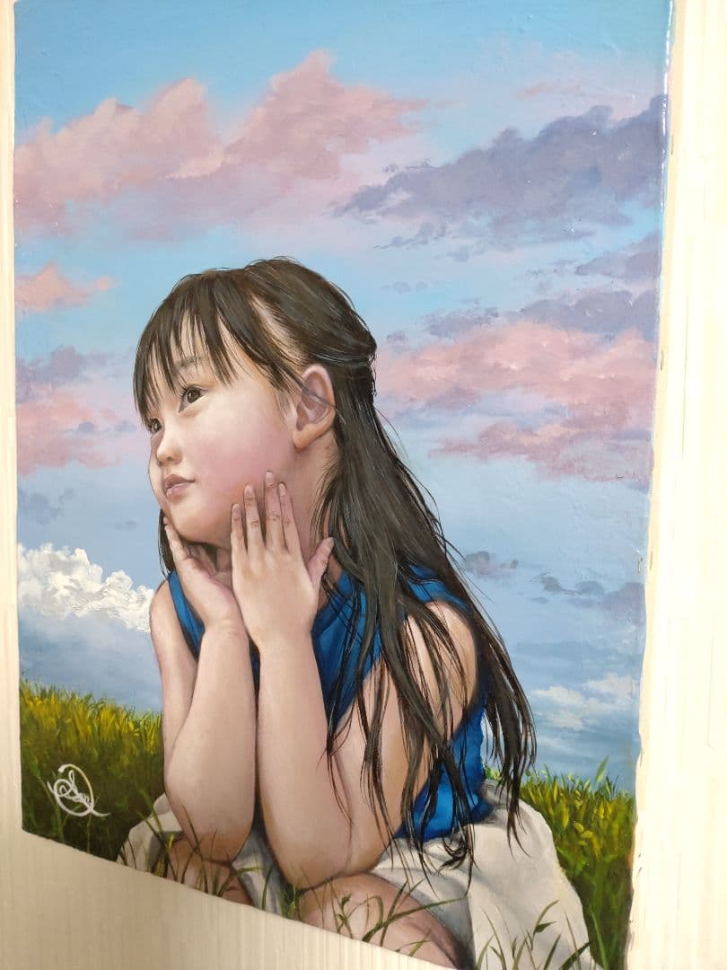 油絵◆超写実絵画【夕刻の夢】1点物の原画/真作/作者サイン入り/F4号キャンバス