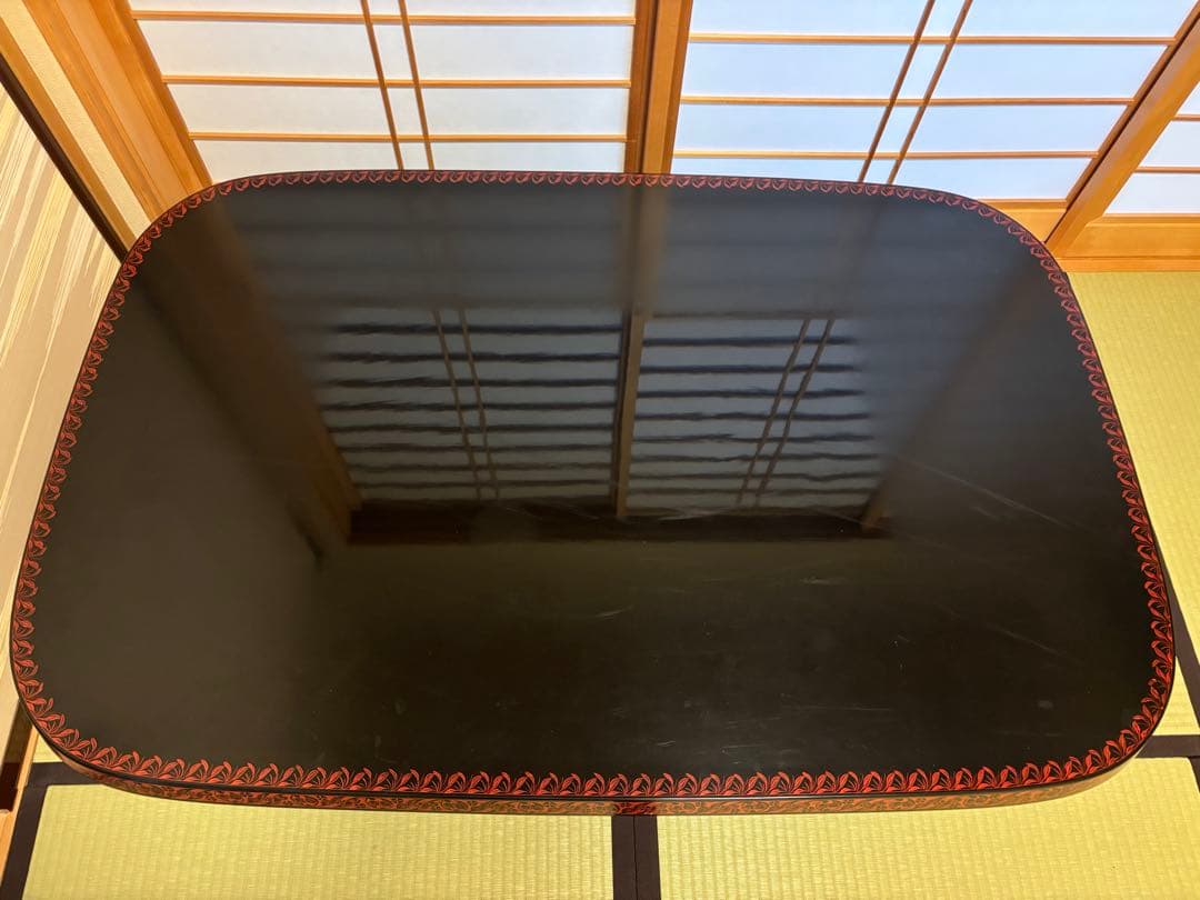 モリシゲ座敷机漆塗りの高級座卓座敷机アンティークテーブル昭和レトロ