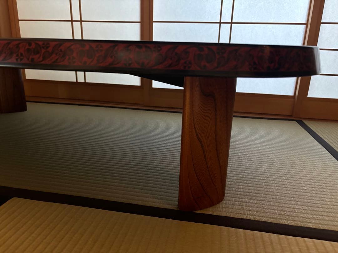 モリシゲ座敷机漆塗りの高級座卓座敷机アンティークテーブル昭和レトロ