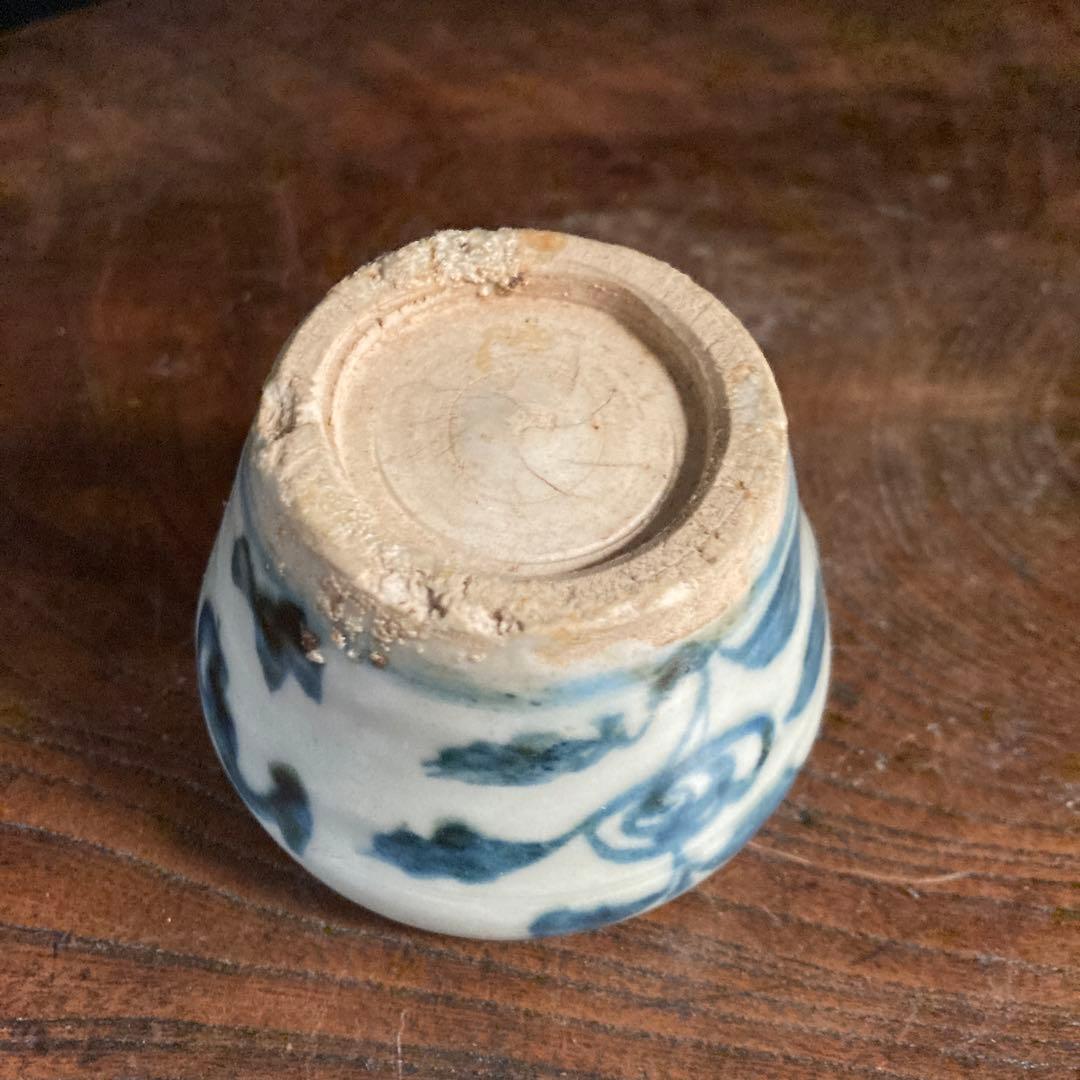 蒐集処分セール❗️【ギャラリー三益】古美術　元〜明初染付　芙蓉紋共蓋小壺