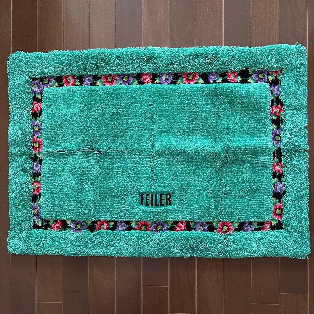 FEILER アネモネ　バスマット　フェイラー　花柄　緑　グリーン系　玄関マット