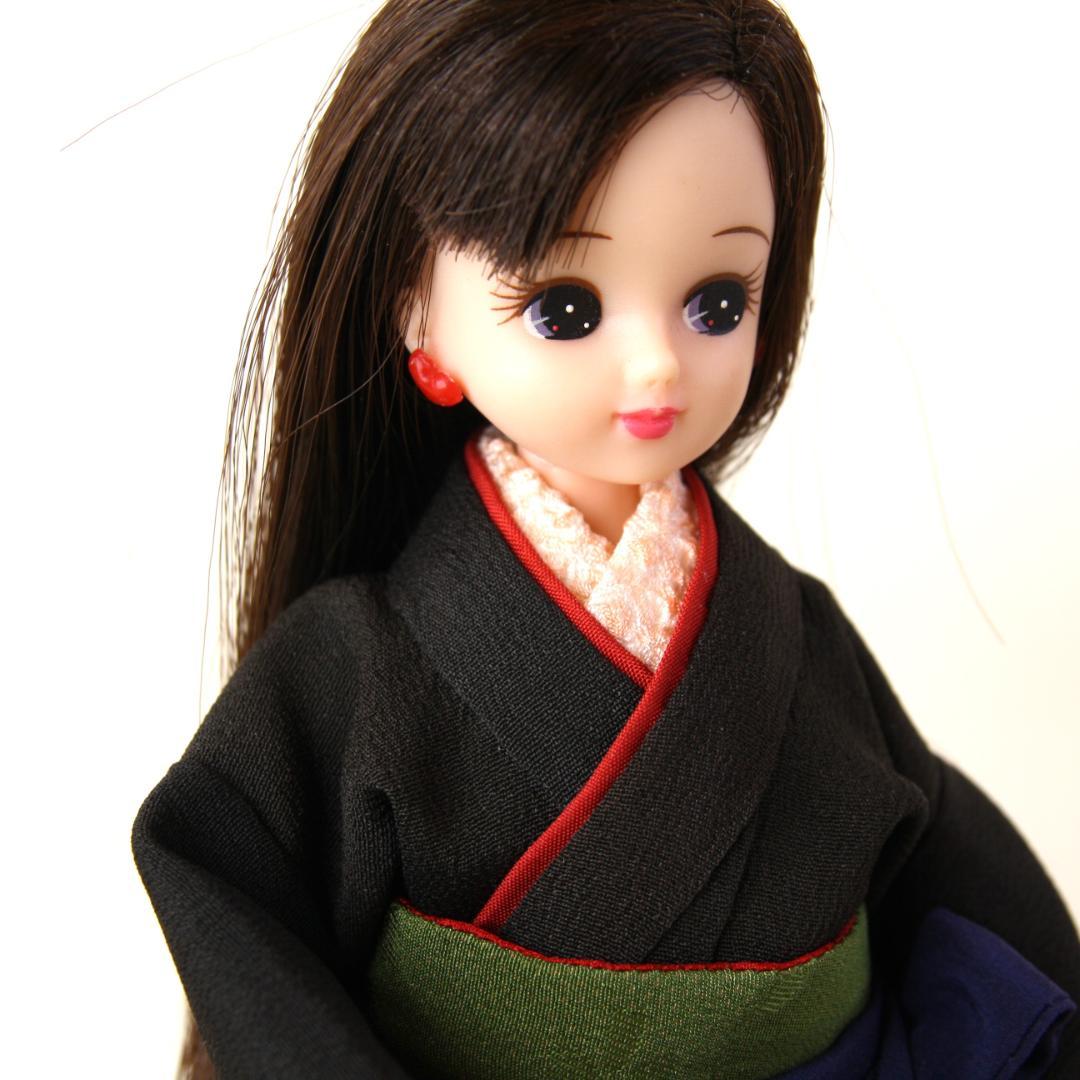 《ブライス・リカちゃん紋付着物と袴のセット+作り帯》ブライス着物/卒業式