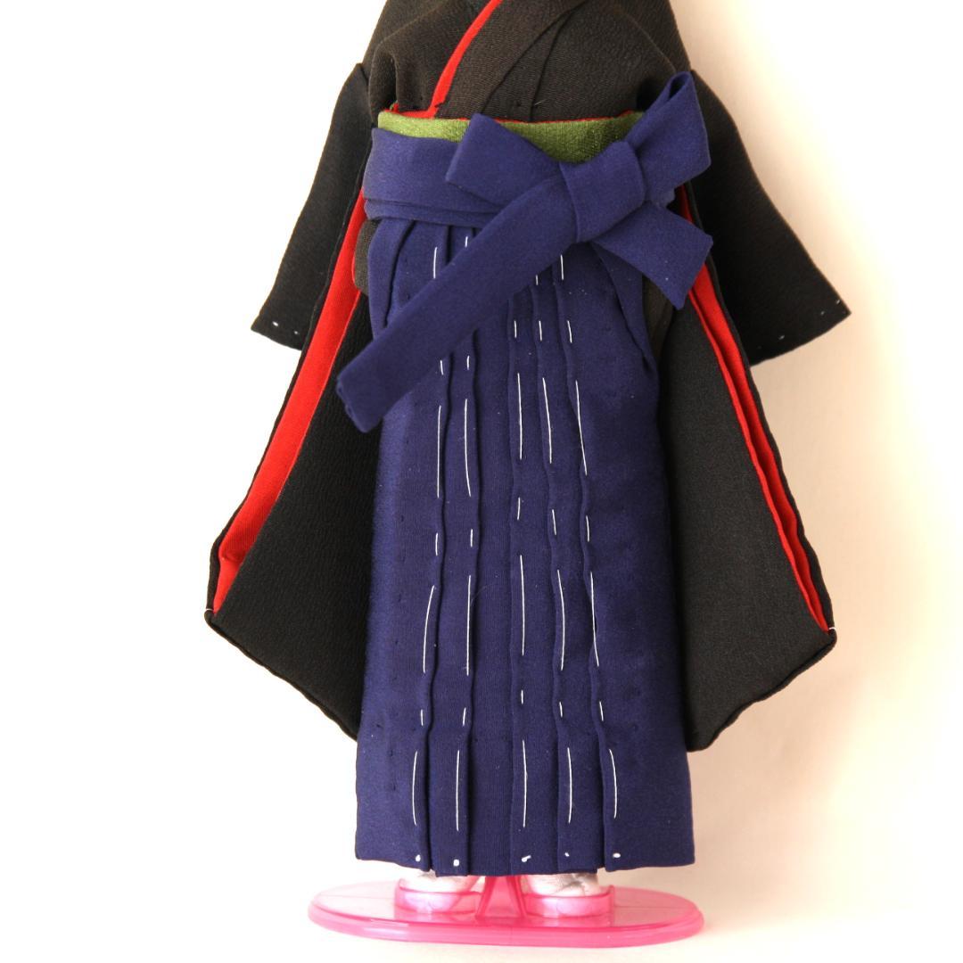 《ブライス・リカちゃん紋付着物と袴のセット+作り帯》ブライス着物/卒業式