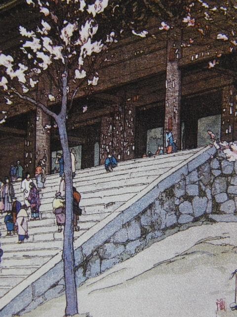 吉田博、【樓門】、希少な額装用画集より、美品、日本人画家、新品額装付