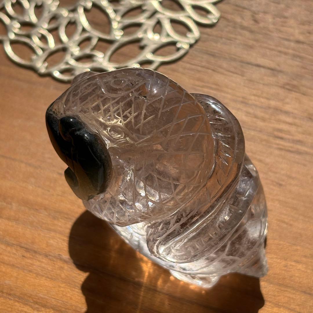 天然石 ブラジル産のグリーンガーデンクォーツ 玄武の置物238g