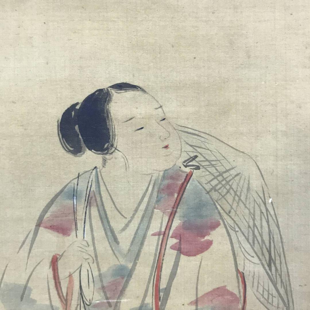 真作/孤峰/旭日人物図/童図/わらべ図/掛軸☆/名家伝来/AK-397