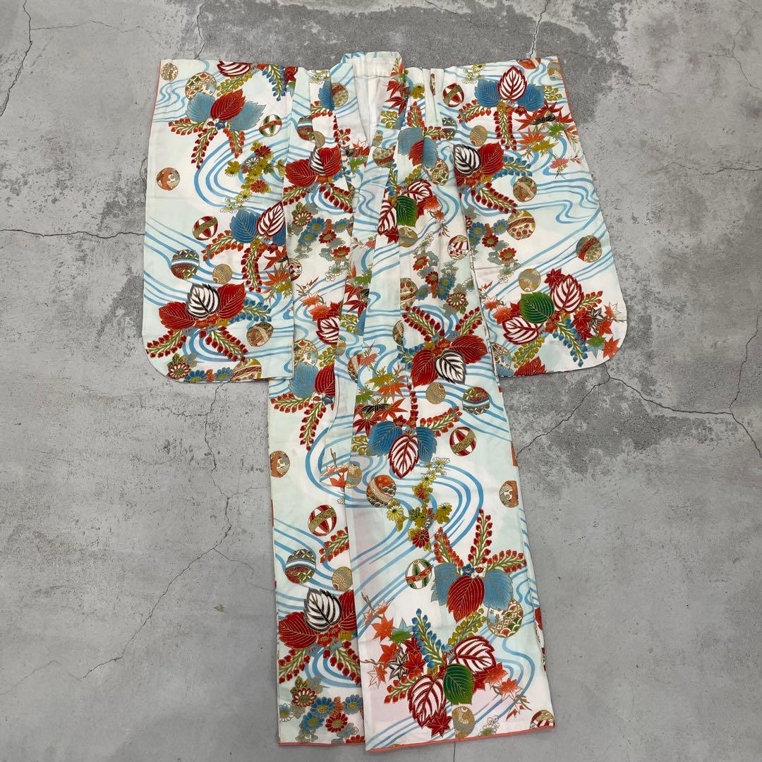 七五三　7歳着物 アンティーク着物【K7-16】