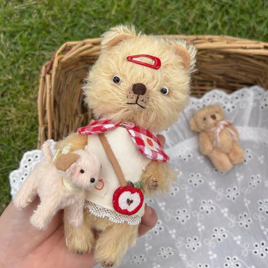 アップルテディベア 熊 アーティストベア 海外作家様 ハンドメイド ぬいぐるみ