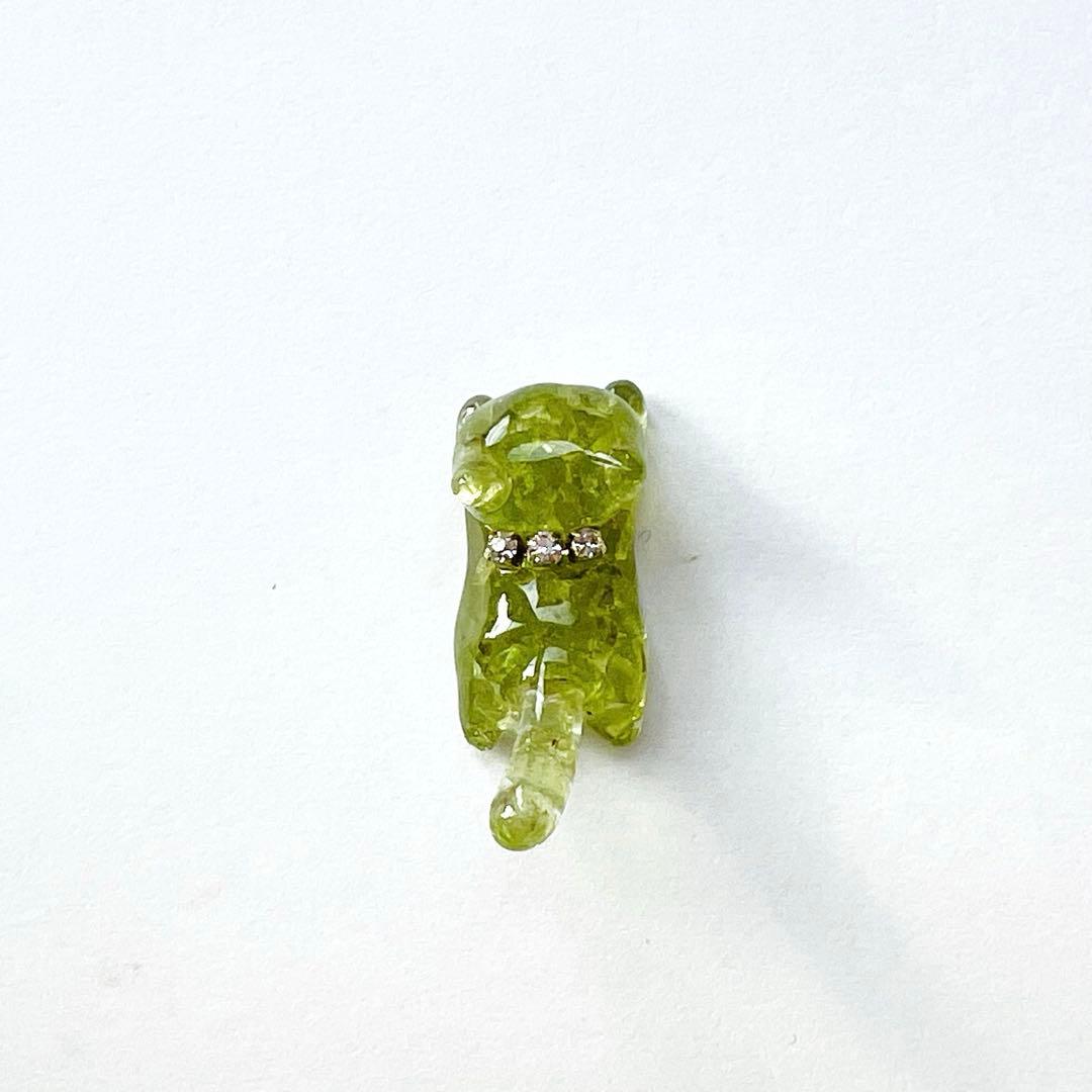 8月 誕生石 猫ちゃん チャーム ストラップ