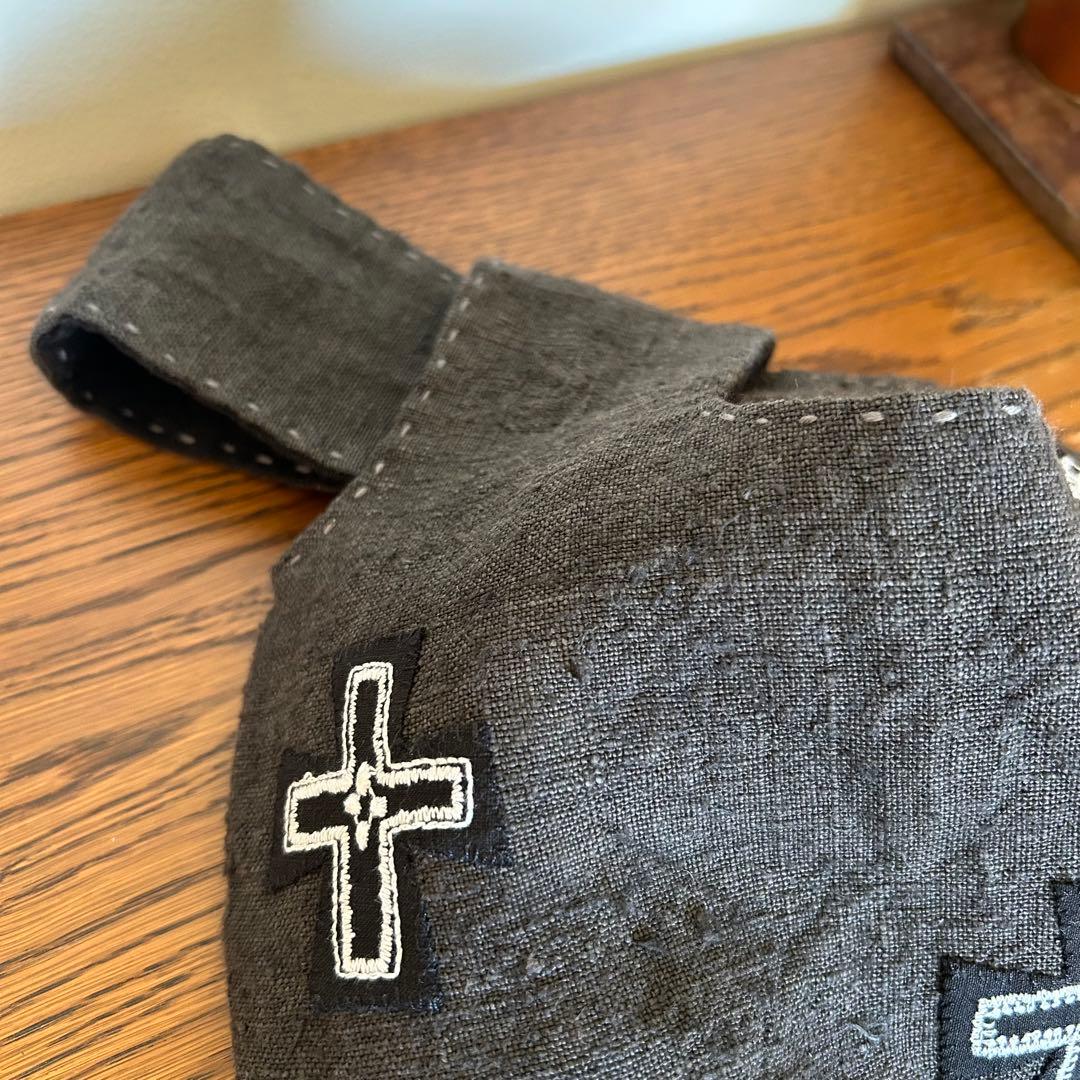 アンティークリネンのしじみバッグ＊ミナペルホネンハギレ＊