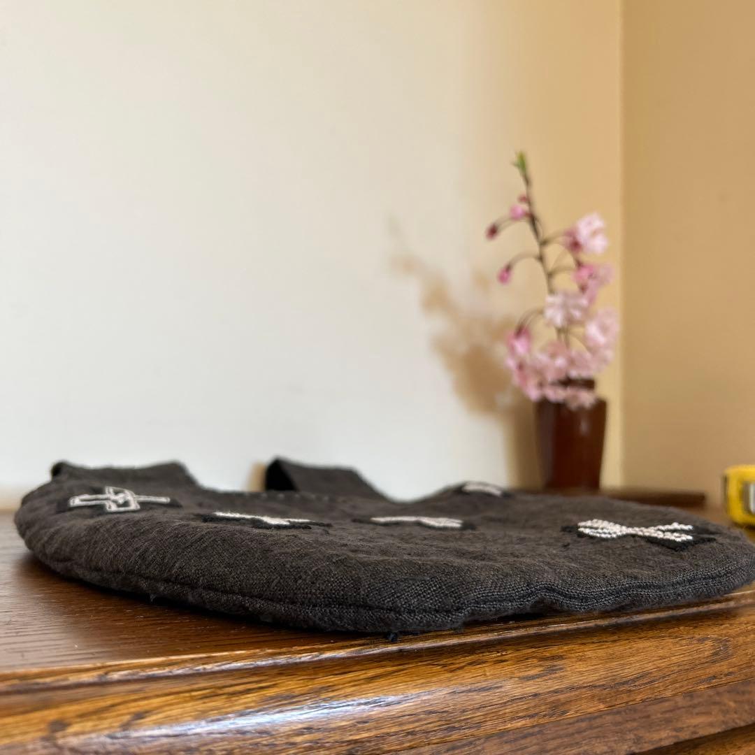 アンティークリネンのしじみバッグ＊ミナペルホネンハギレ＊