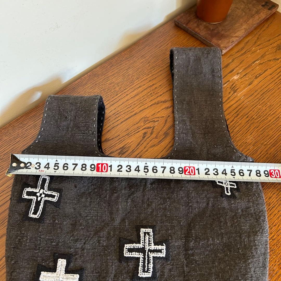 アンティークリネンのしじみバッグ＊ミナペルホネンハギレ＊