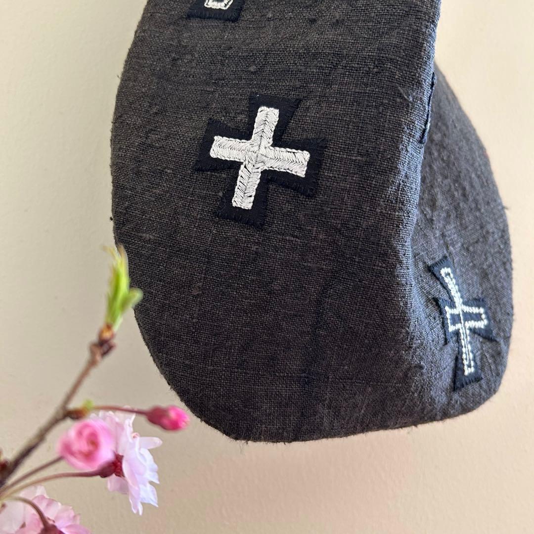 アンティークリネンのしじみバッグ＊ミナペルホネンハギレ＊