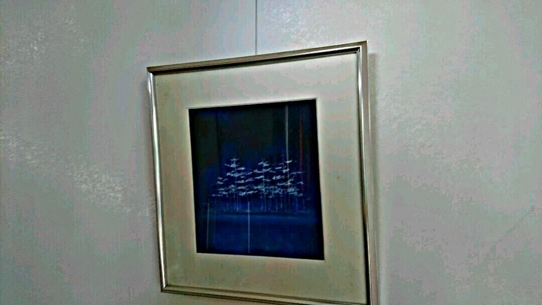 #絵画 (山崎範雄:青の魔術師) #「針葉樹 」(吊り下げワイヤーセット)