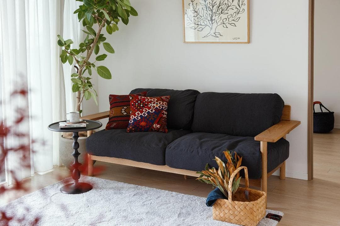 IDEEディモンシュソファ３人掛用カバーのみ　チャコールグレー（オーダーカラー）