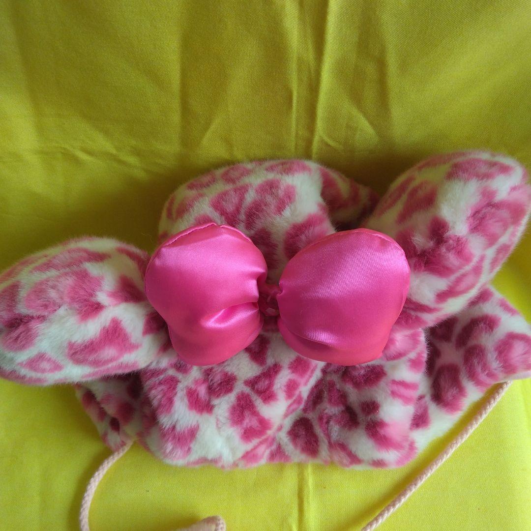 ディズニー　ミニーマウスピンクヒョウ柄ファンキャップ