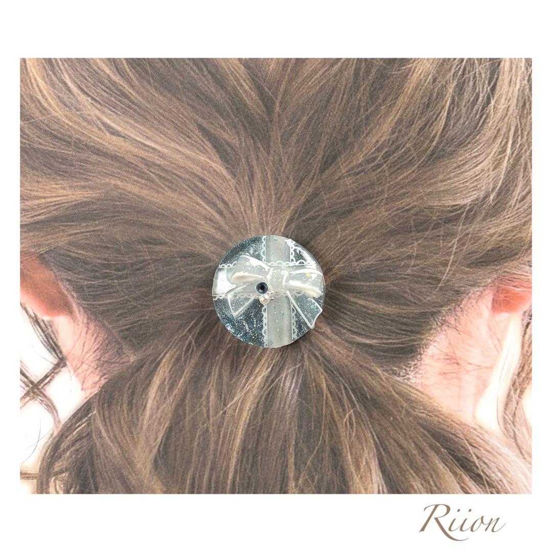 no.1142୨୧‪ガーリー＆キュートなリボン小包レジンヘアゴム୨୧再販❷