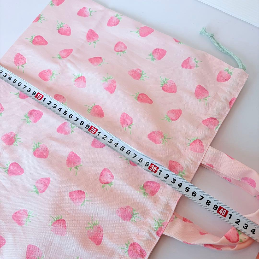 j.m♡断捨離中様　確認用　いちご　ピンク　着替え袋　給食袋