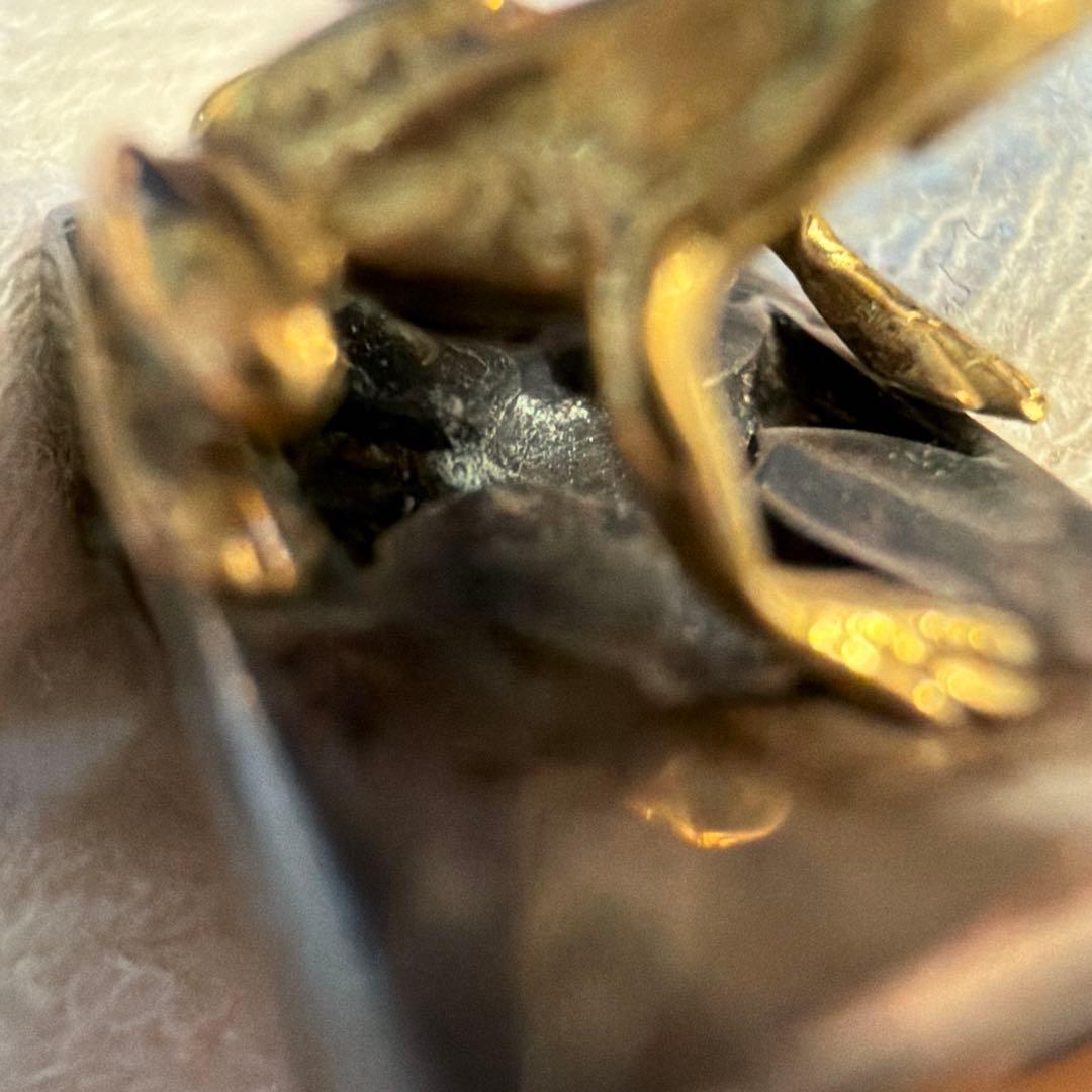 シルバーリング　カエル付き