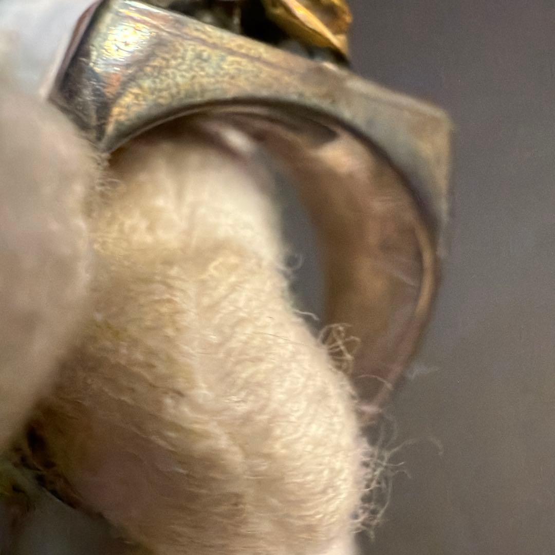 シルバーリング　カエル付き