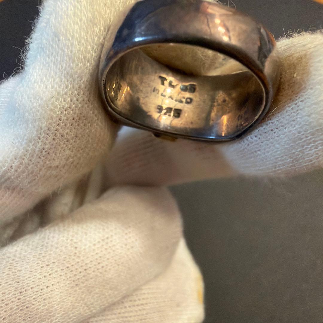 シルバーリング　カエル付き