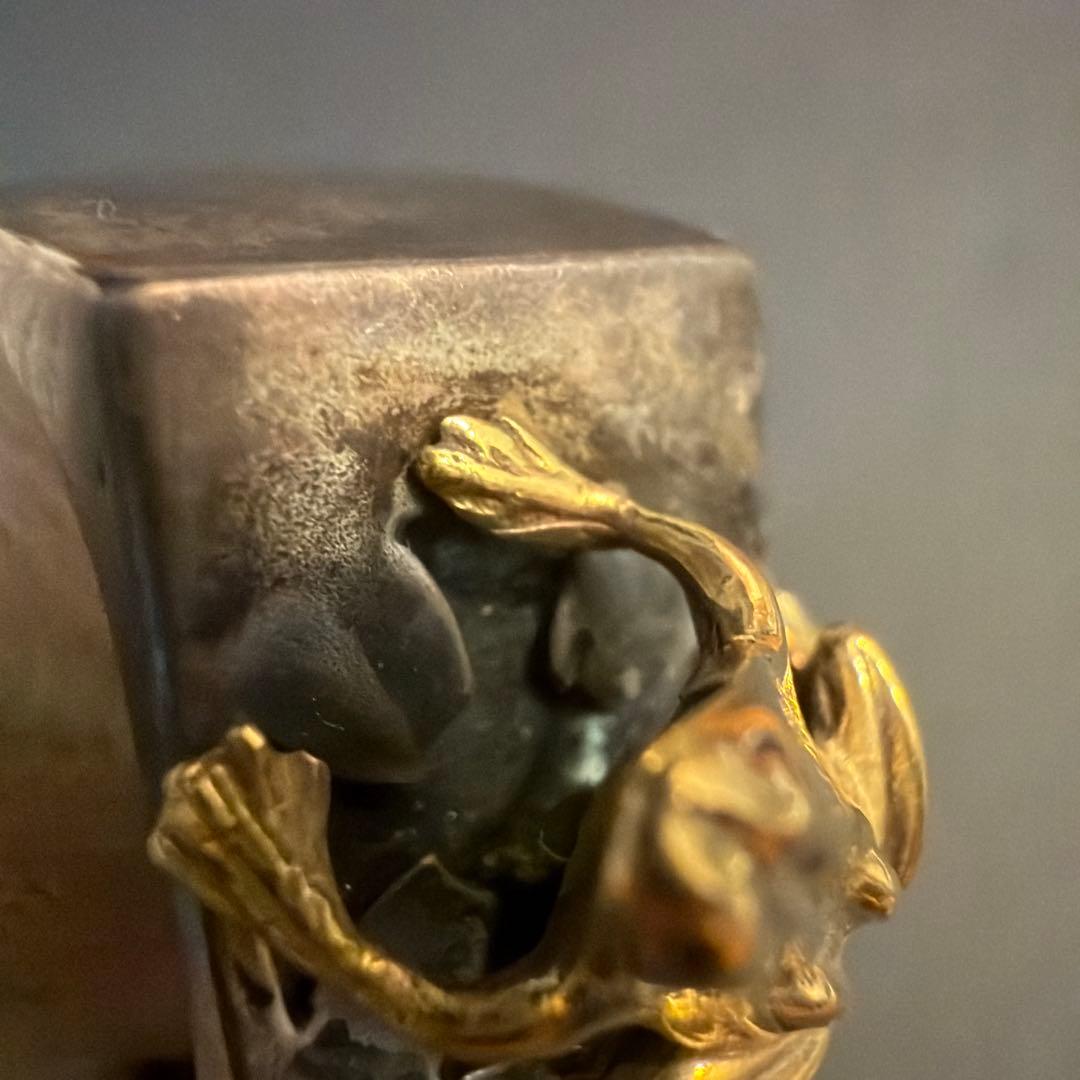 シルバーリング　カエル付き