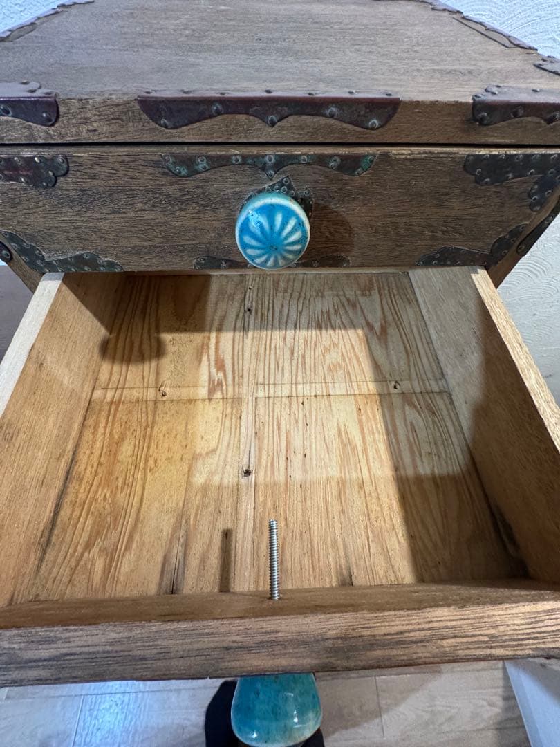 銅巻　小引き出し　3段　ミニチェスト　古道具　アンティーク　ヴィンテージ