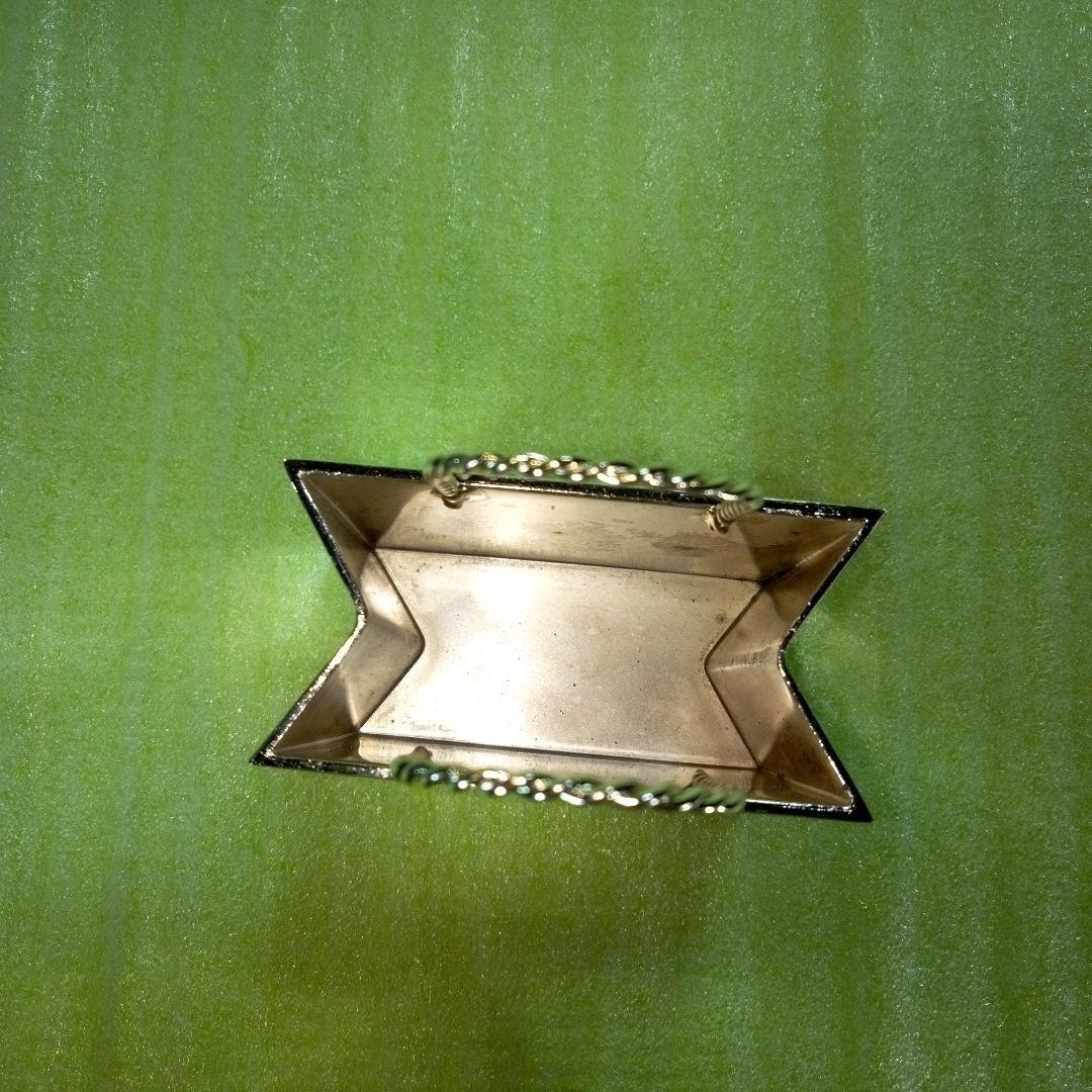 手提げ袋型金属製オブジェ　ショッピングバッグ　ミニチュアバッグ　置物　メタル