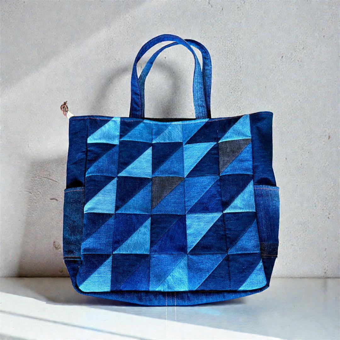 ハンドメイド　デニムトートバッグ