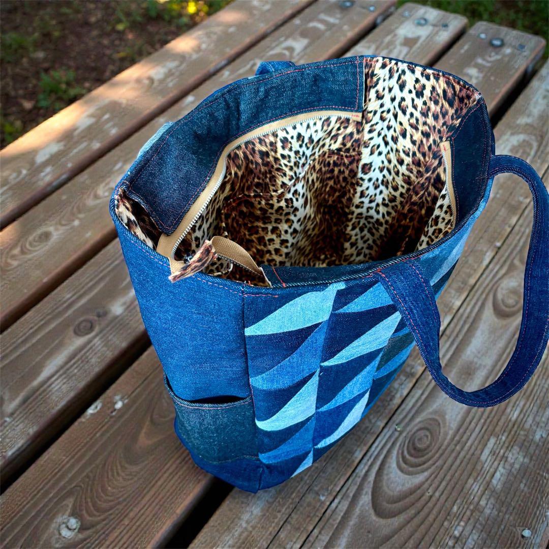 ハンドメイド　デニムトートバッグ