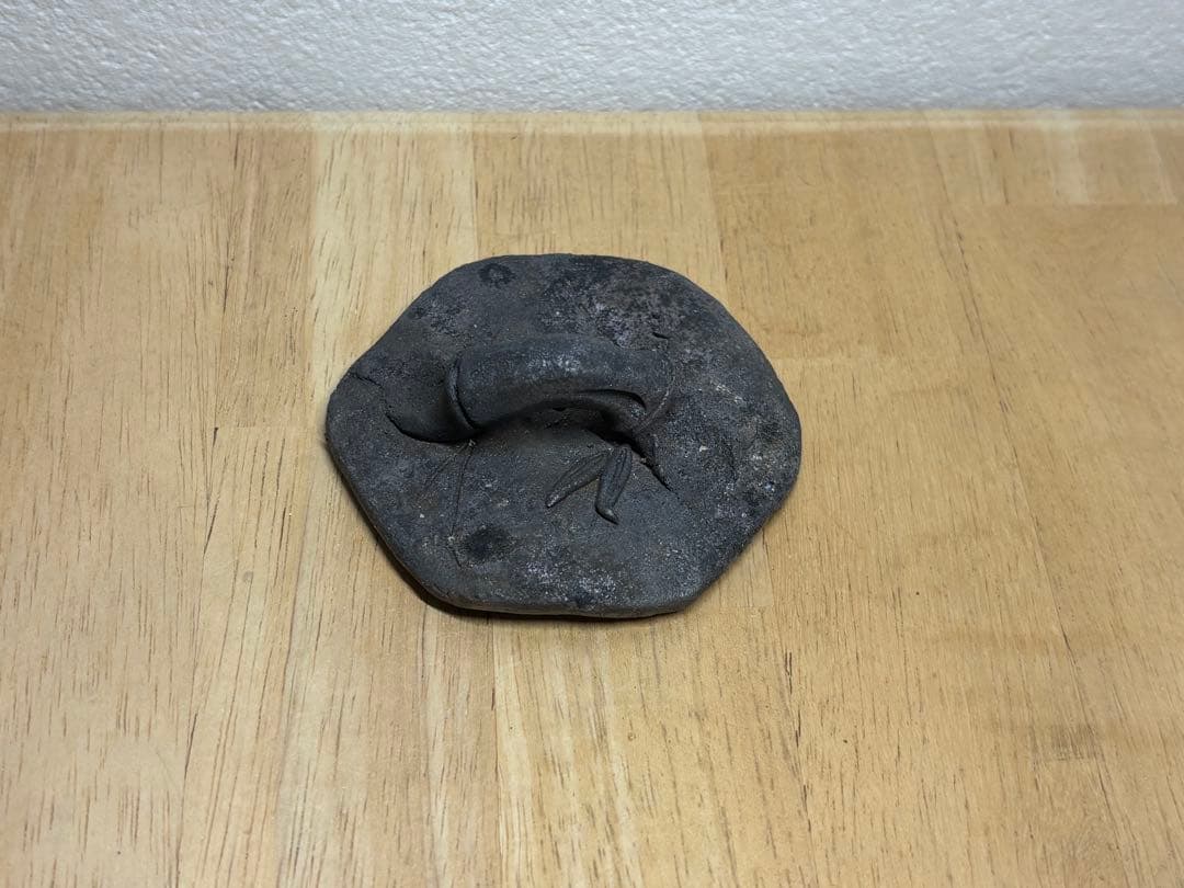 123. 備前焼 宝瓶 登り窯 竹 6角 手びねり 急須