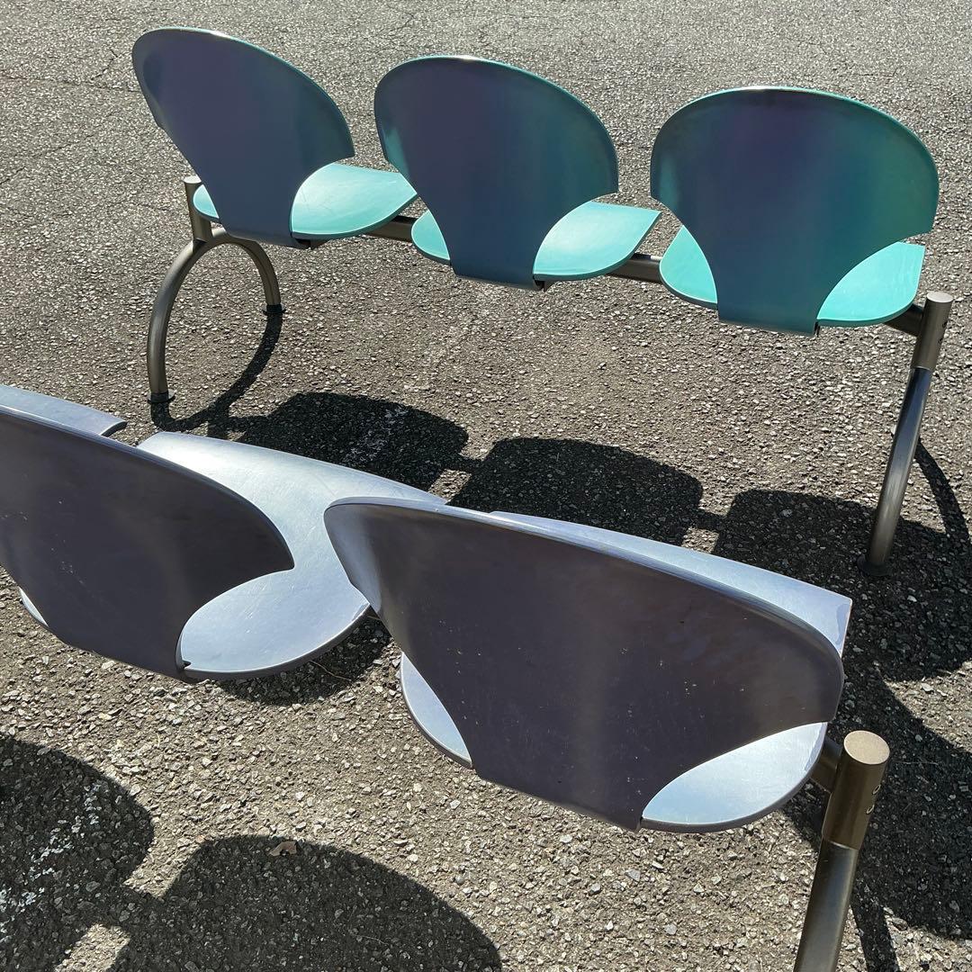 希少 木製シェル 連結チェア 3脚セット kusch+co 日本製 ベンチ