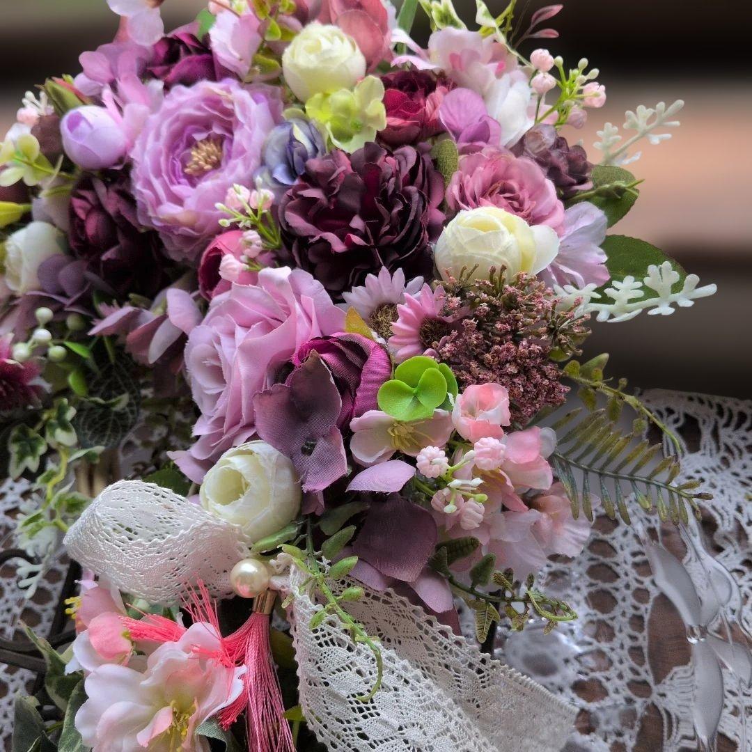 造花フラワーリース　春うらら３W33cm前後xＨ43