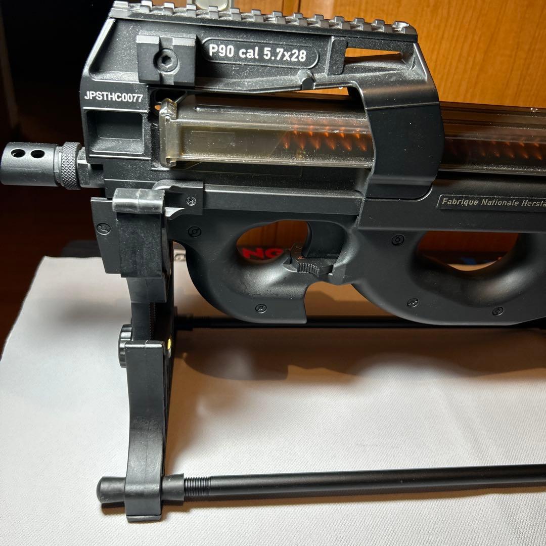 [S&T] P90TR BK 電動ガン スタンド付き。