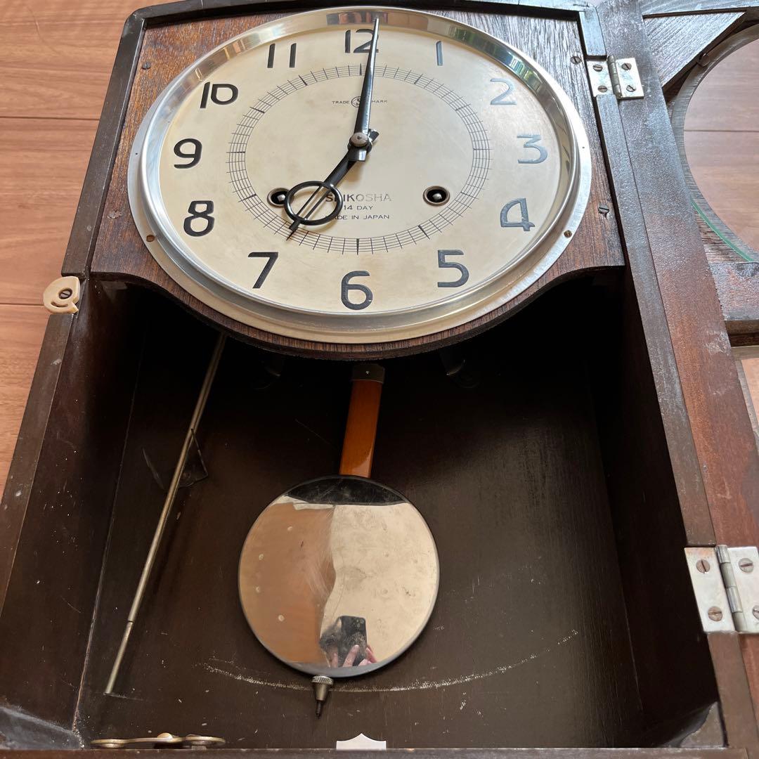 ゼンマイ式振り子時計　昭和レトロ　アンティーク　ジャンク品
