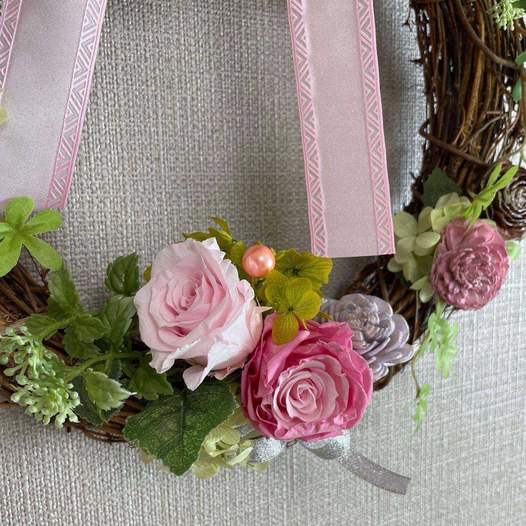 プリザーブドフラワー　フラワーリース 玄関リース　インテリア　大幅値下げしました