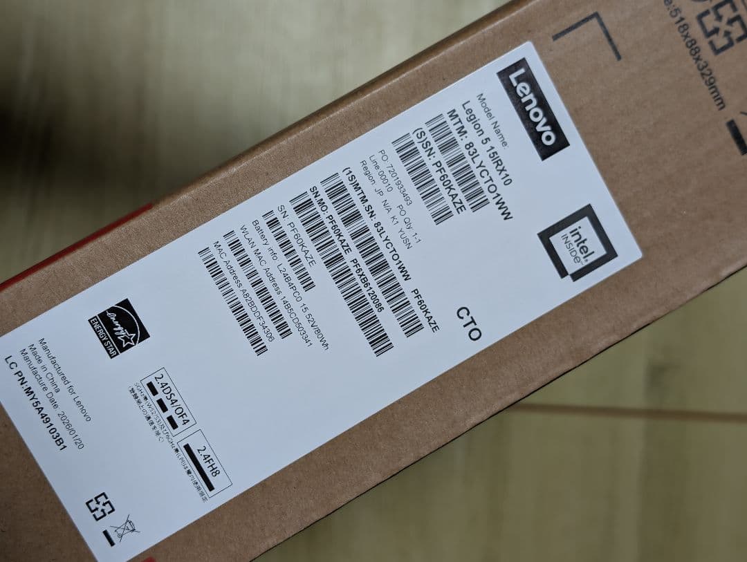 Lenovo Legion 5i Gen 10 優先生産モデル/ RTX5070