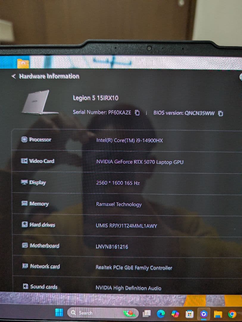 Lenovo Legion 5i Gen 10 優先生産モデル/ RTX5070