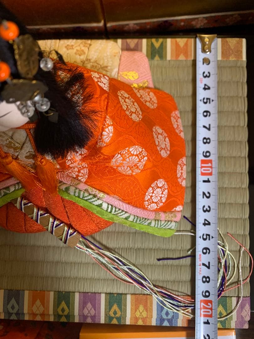 【3/6迄最終価格】木目込み人形　15体　金屏風　桜橘　親王台座　木目込み雛人形