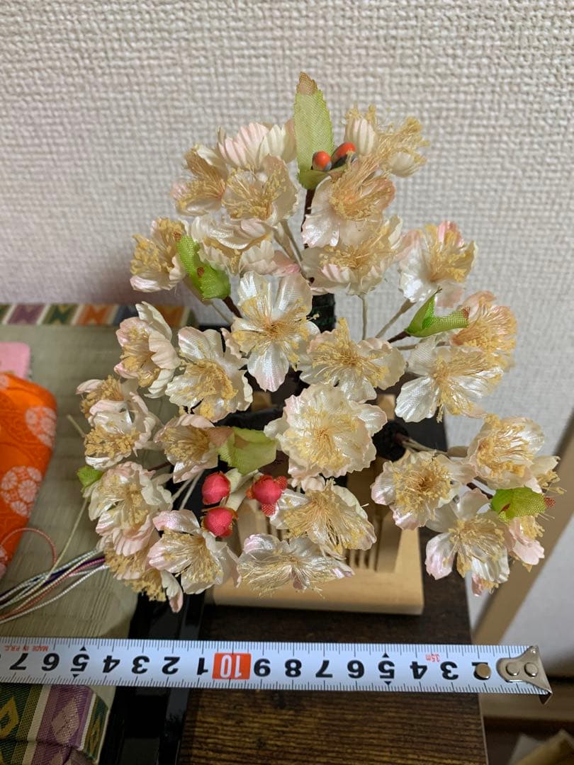 【3/6迄最終価格】木目込み人形　15体　金屏風　桜橘　親王台座　木目込み雛人形