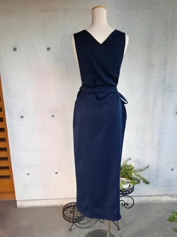 Mサイズ 1枚限定セール ネイビー 茶道お稽古用エプロン127100-35-M
