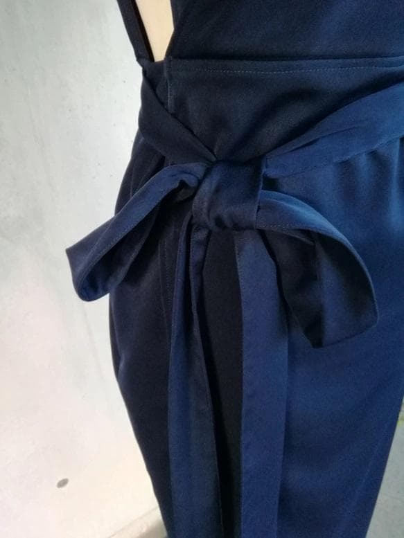 Mサイズ 1枚限定セール ネイビー 茶道お稽古用エプロン127100-35-M