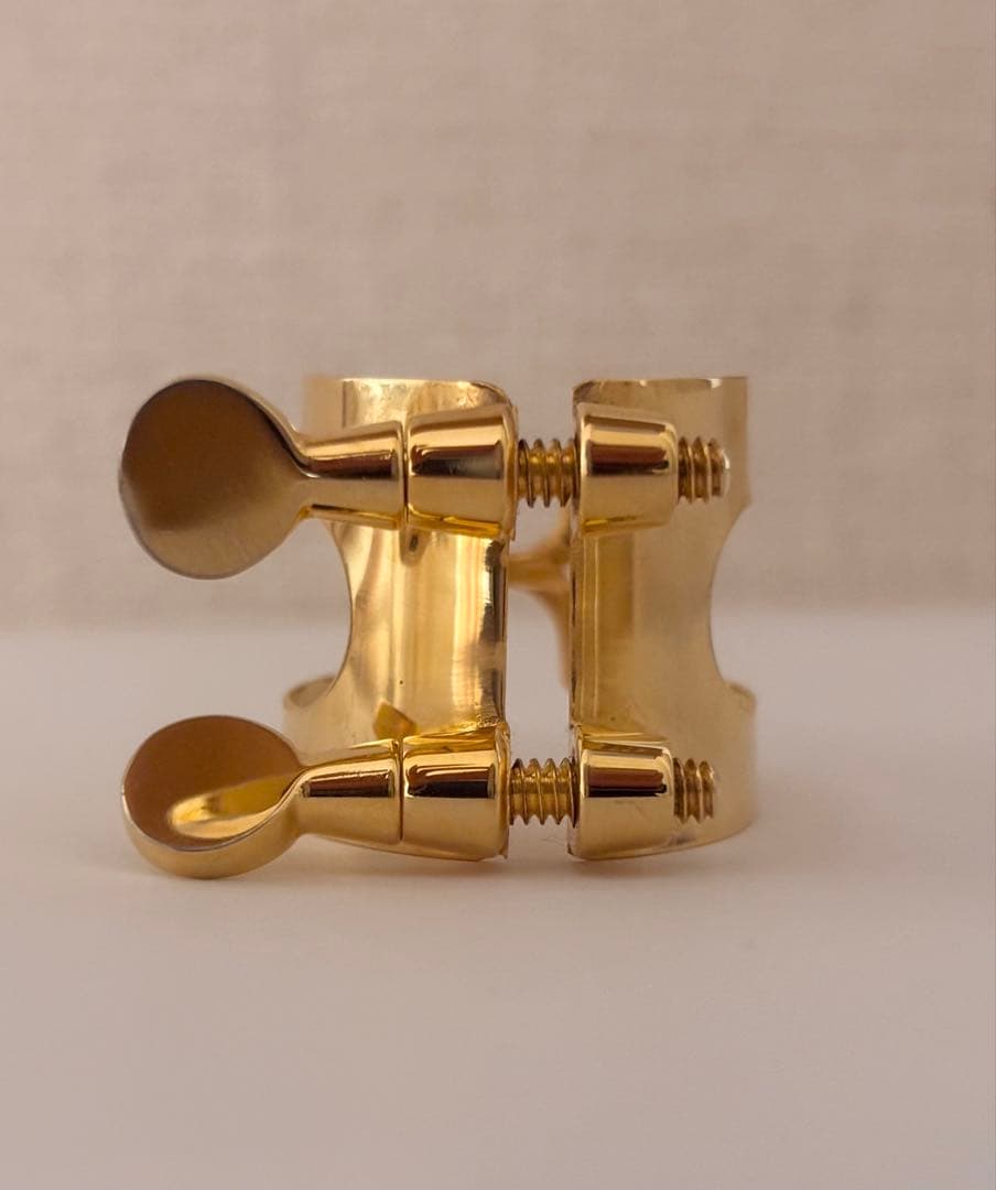 値下げ！B♭クラリネット用リガチャー HARRISONハリソンC/GP 金メッキ