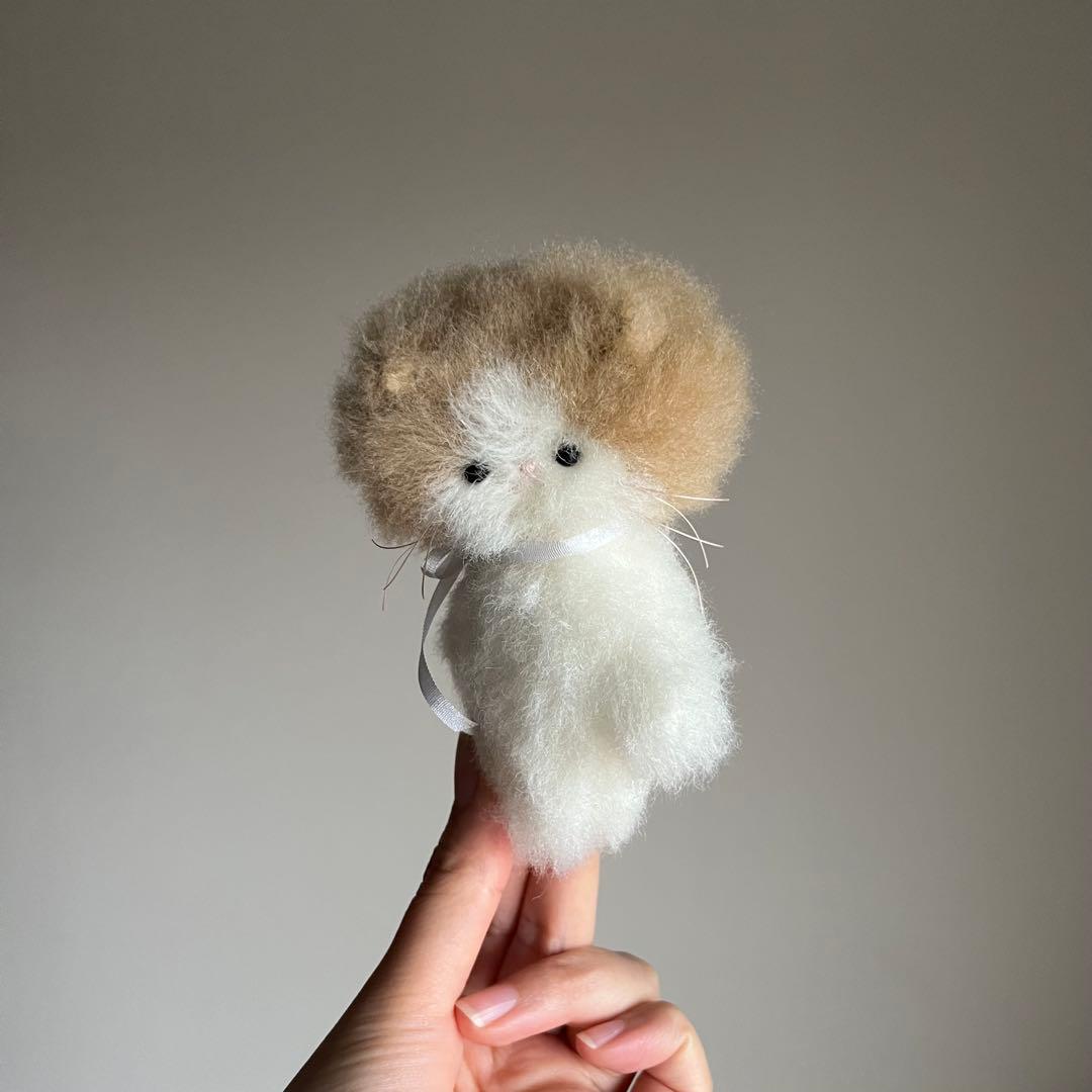 ハチワレ　ちいさなネコ　猫　ぬいぐるみ　作家　テディベア　アートドール　314
