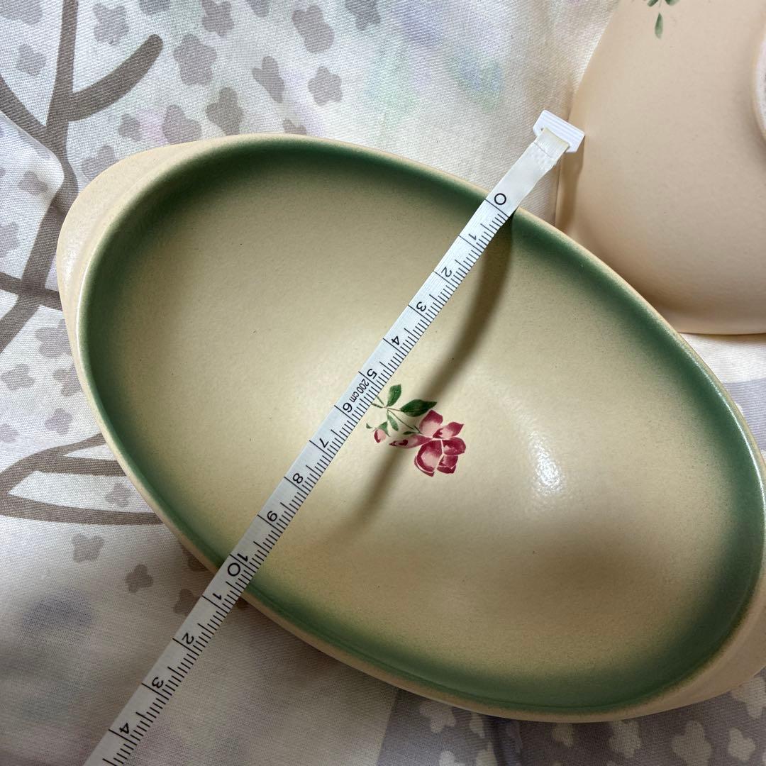 imane 花柄 食器　3個セット　楕円形ボウル　陶器　イヴ　薔薇　イマン