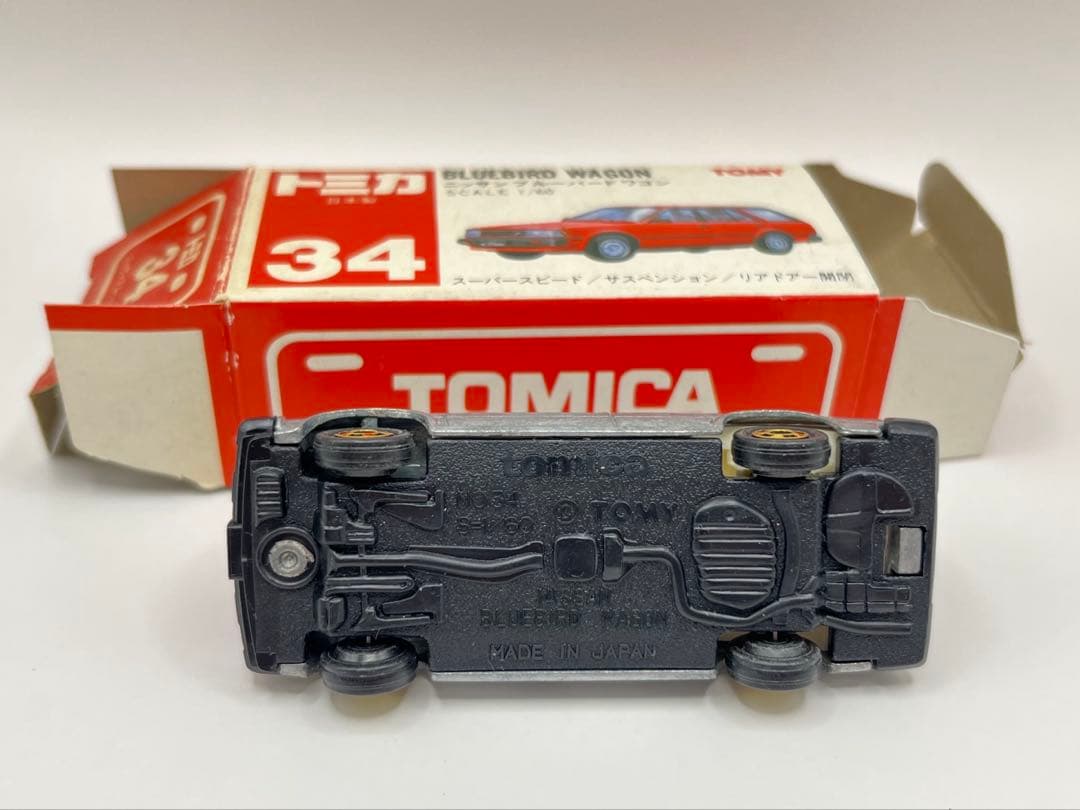 トミカ 日本製 赤箱 34 ニッサン ブルーバード ワゴン 無塗装