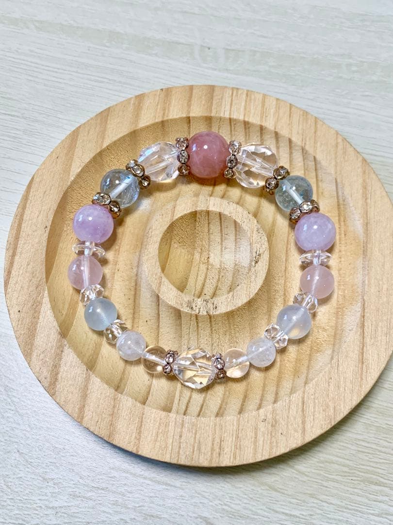 マダガスカル産ローズクォーツ☆ ブルートパーズ☆ラベンダーアメジスト15.4cm