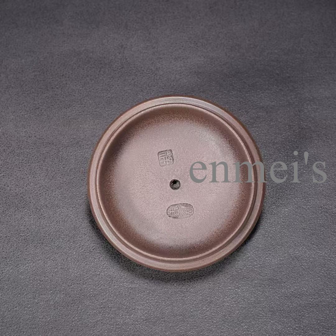 中国古美術　紫砂急須「财神」徐汉棠作 浮彫人物花文 原鉱紫泥 300cc 茶壺