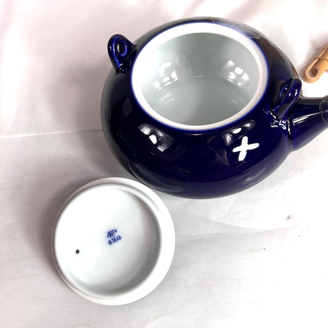 香蘭社 ルリ胡蝶蘭 茶器 急須 蓋付き湯呑み 5客