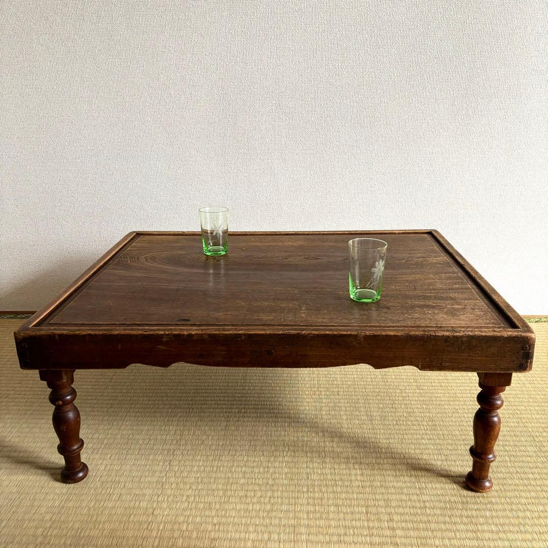 レトロ　木製　テーブル　机　ちゃぶ台　昭和　大正　天然生活　インテリア　カフェ